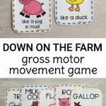 Gross Motor Farm Game | Farm Animal Cards Printable