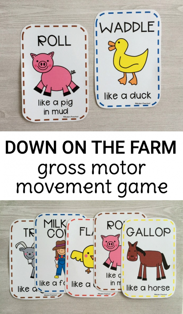 Gross Motor Farm Game | Farm Animal Cards Printable