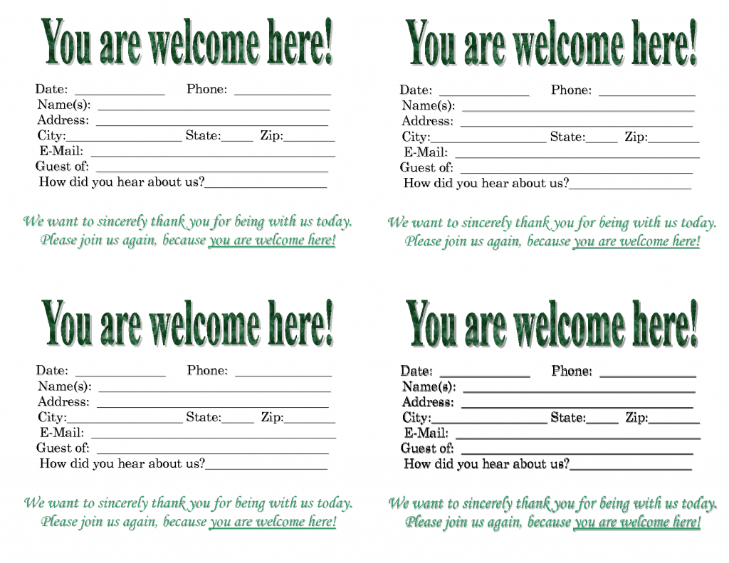 Guest Card Templates - Kleo.bergdorfbib.co | Printable Guest Cards For Apartments