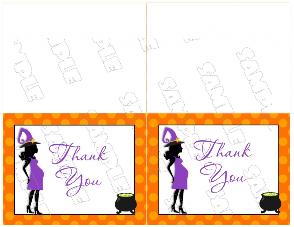 Halloween Baby Shower Thank You Card Printable Instant Download | Halloween Thank You Cards Printable