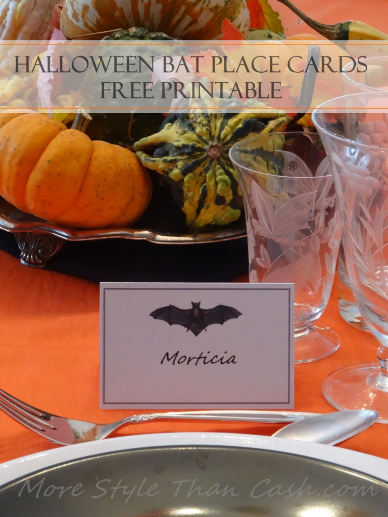 Halloween Bat Place Cards | Free Printable Halloween Place Cards