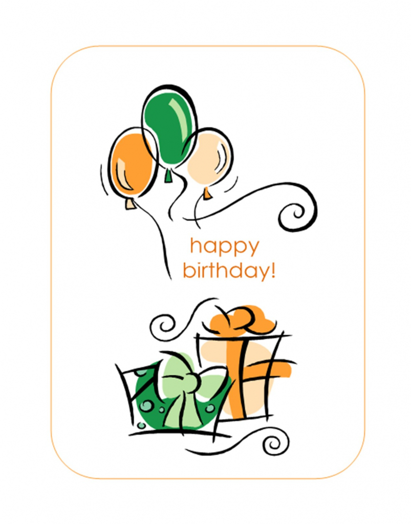 Happy Birthday Card (With Balloons, Quarter-Fold) | The Office Printable Birthday Card