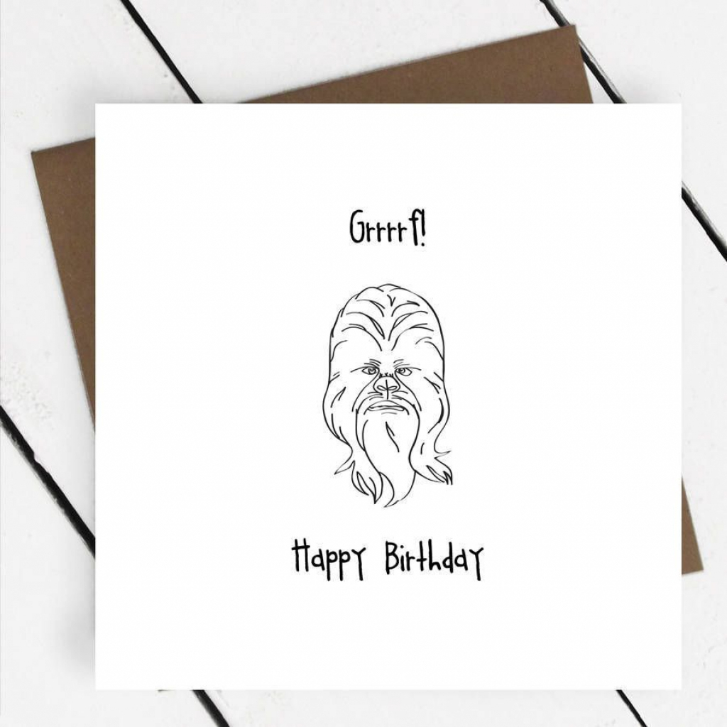 Happy Birthday&amp;#039; Chewbacca Star Wars Greeting Card - A Piece Of | Star Wars Birthday Card Printable