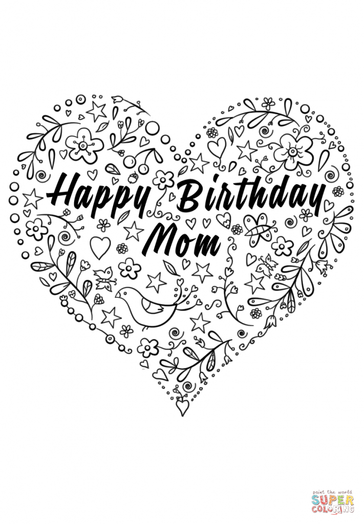Happy Birthday Mom Coloring Page | Free Printable Coloring Pages | Free Printable Birthday Cards For Mom From Son