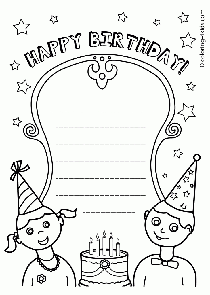 Happy Birthday Printables – Coloring Pages For Kids #kids | Printable Coloring Birthday Cards