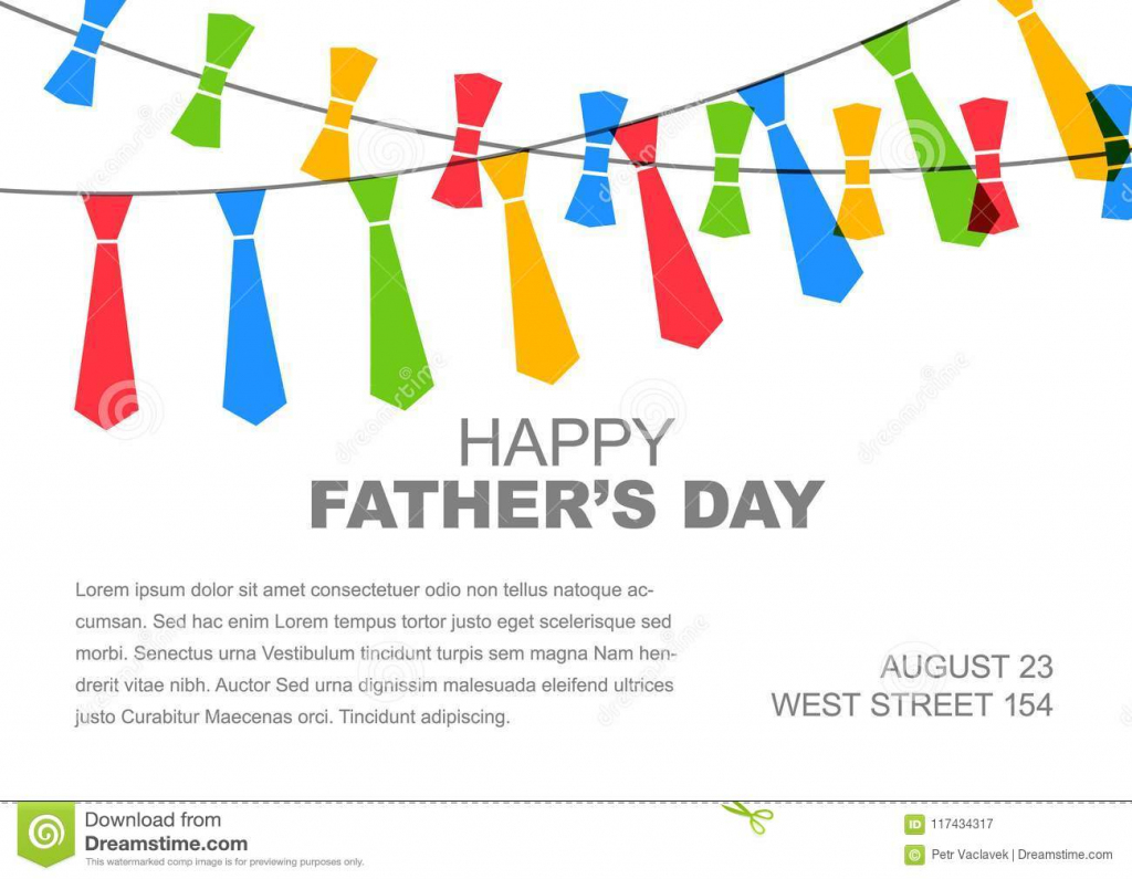 Happy Father`s Day Card Template Stock Vector - Illustration Of | Father&amp;#039;s Day Tie Card Printable