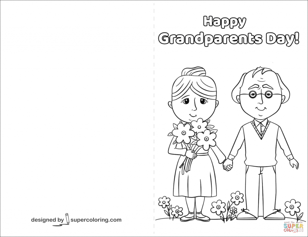 Happy Grandparents Day Card Coloring Page | Free Printable Coloring | Grandparents Day Cards Printable