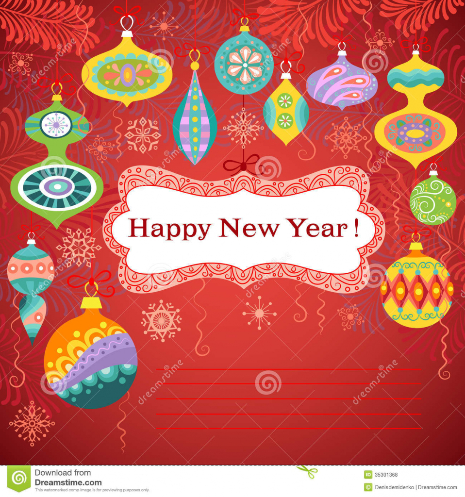 Happy New Year Card Stock Vector. Illustration Of Banner - 35301368 | Free Printable Happy New Year Cards