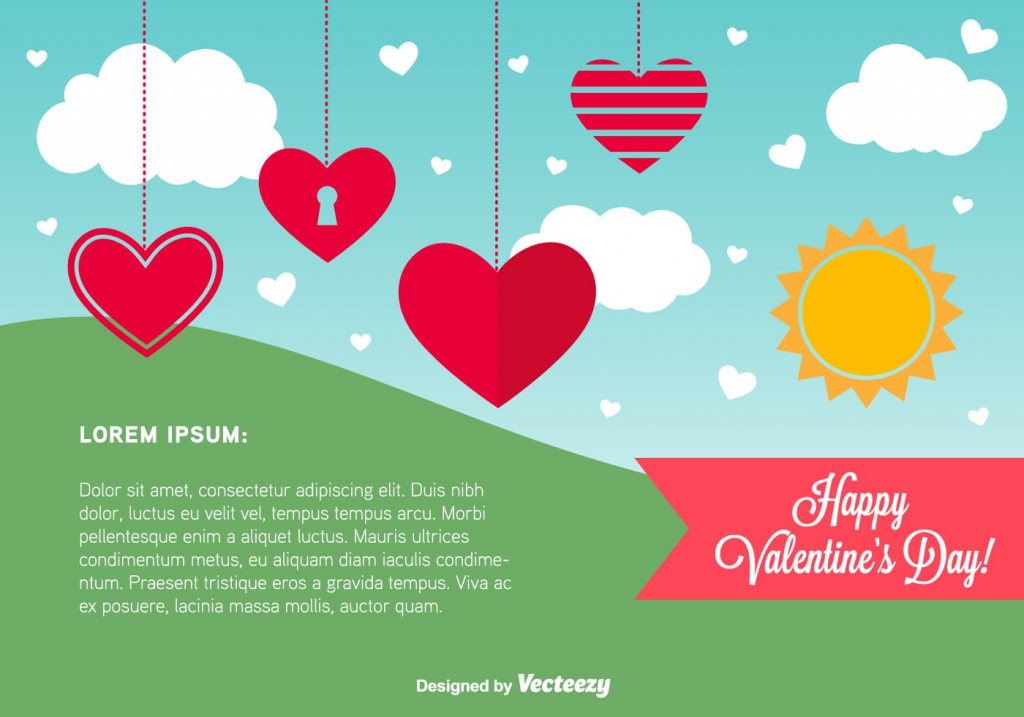 Happy Valentine&amp;#039;s Day Card Template - Download Free Vector Art | Valentine&amp;amp;#039;s Day Card Printable Templates