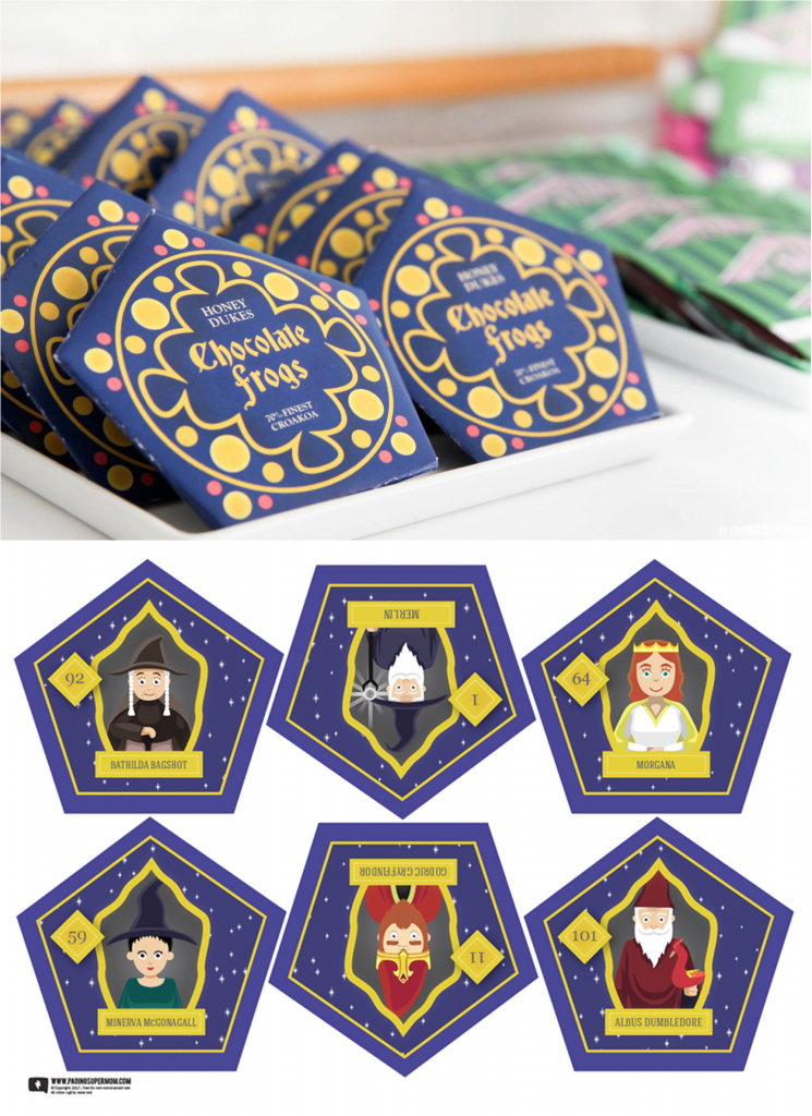 Harry Potter Chocolate Frogs - Free Printable Template For Diy | Printable Harry Potter Wizard Cards