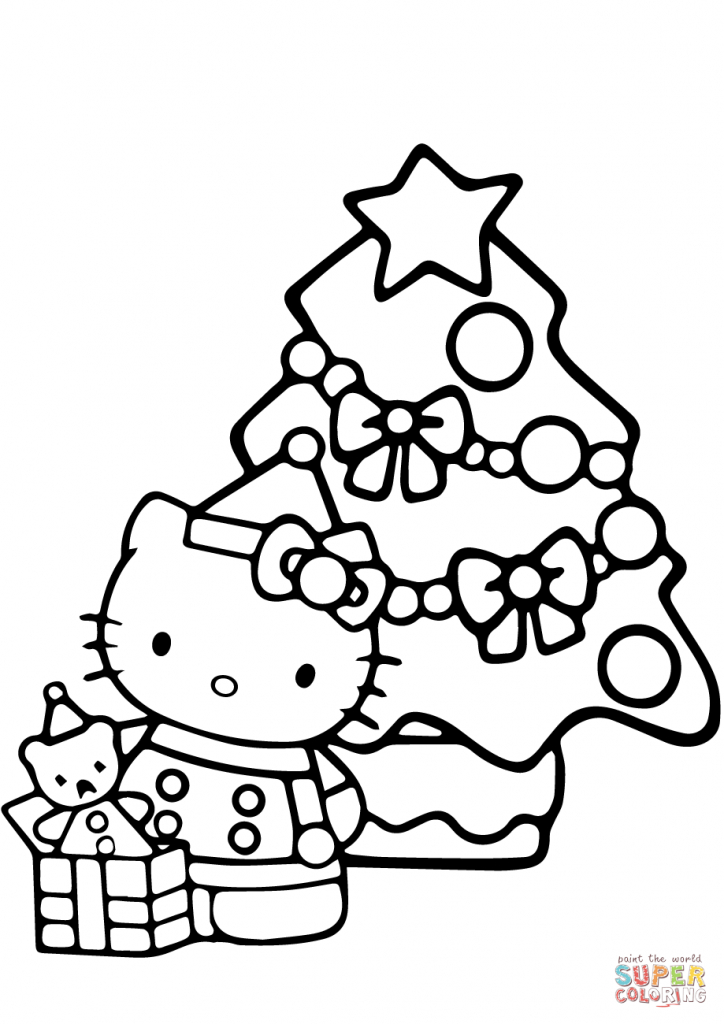 Hello Kitty Christmas Coloring Page | Free Printable Coloring Pages | Hello Kitty Christmas Cards Free Printables