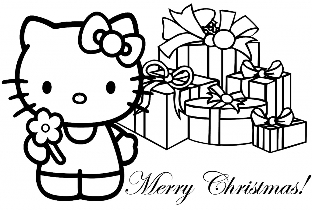 Hello Kitty Coloring Pages | Hello Kitty Christmas Card Printable