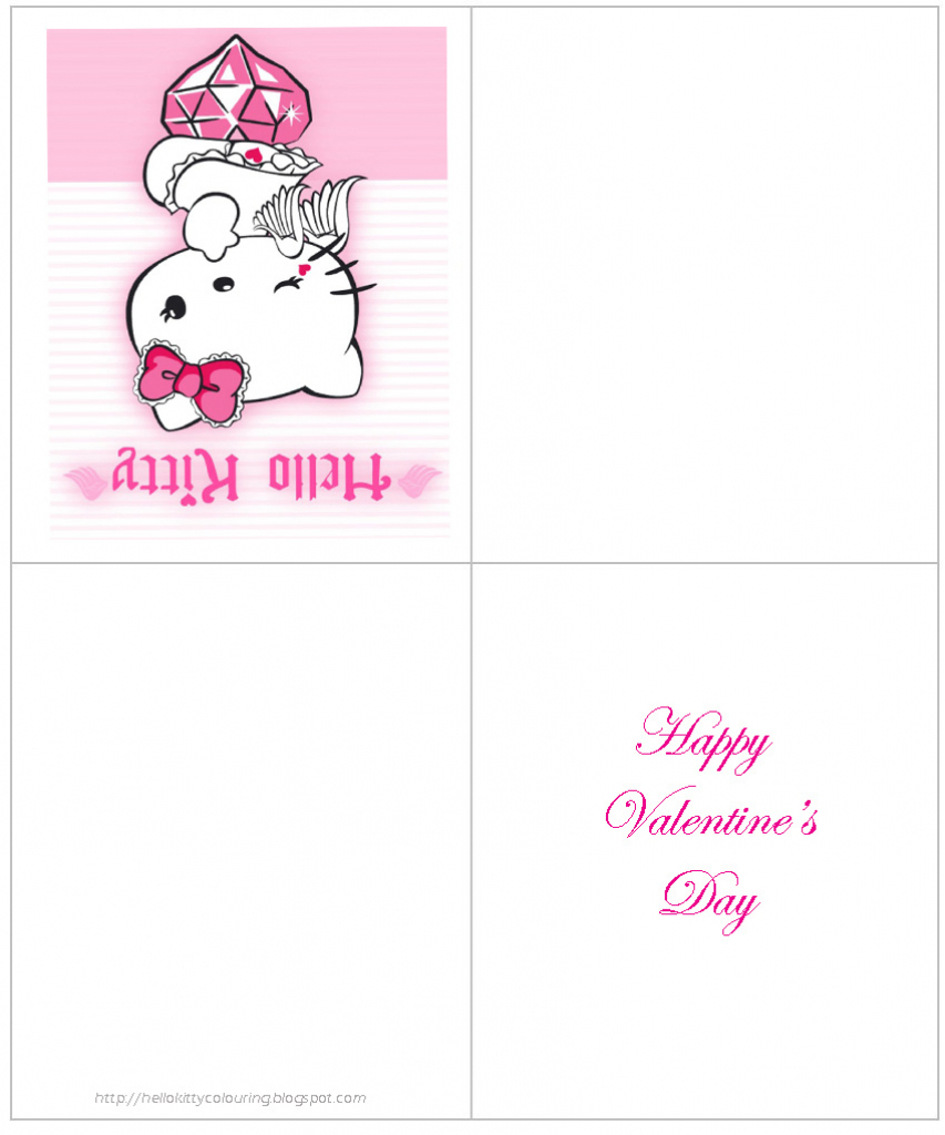 Hello Kitty Coloring Pages | Hello Kitty Valentines Day Cards Printable