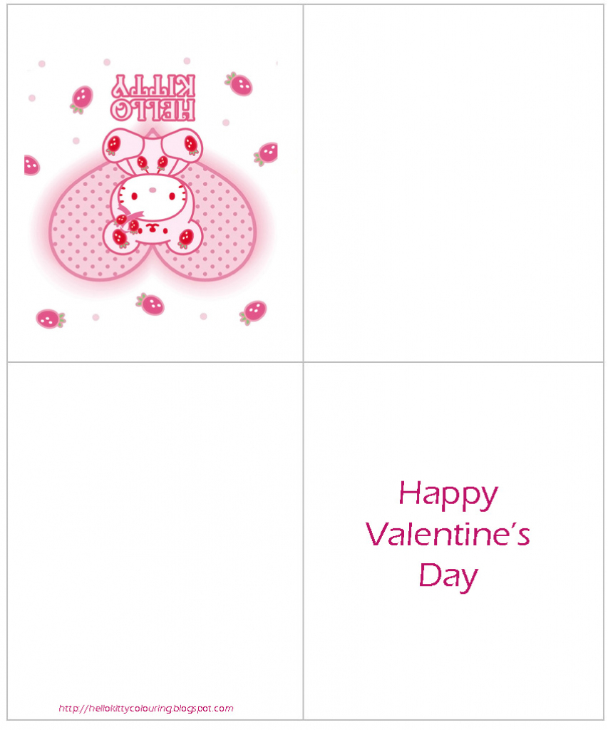 Hello Kitty Coloring Pages | Hello Kitty Valentines Day Cards Printable