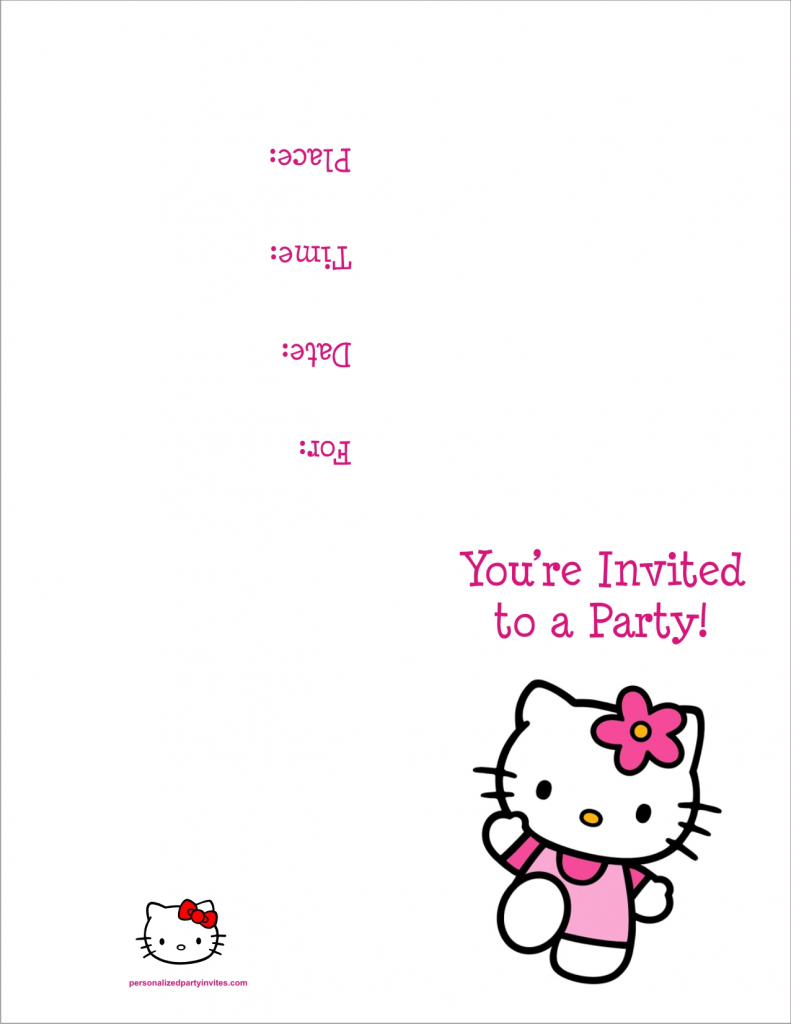 Hello Kitty Free Printable Birthday Party Invitation Personalized | Hello Kitty Birthday Card Printable Free