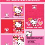 Hellokitty #valentines! Just Click And Print! | Xoxo | Cat Valentine | Hello Kitty Valentines Day Cards Printable