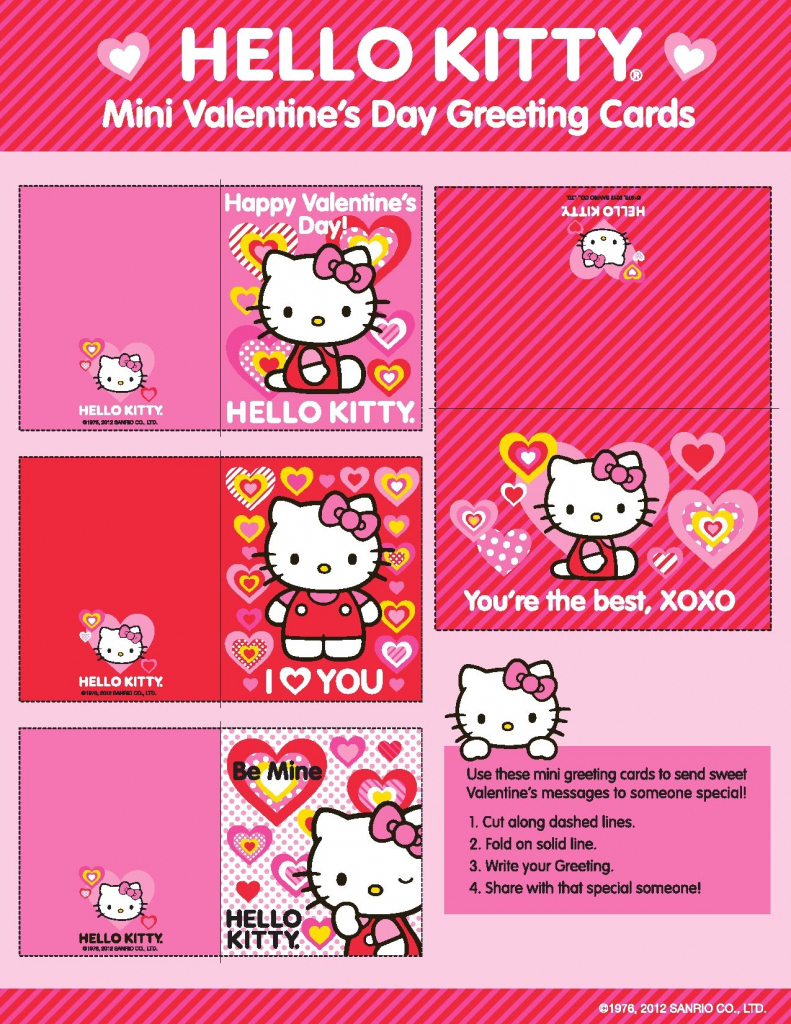 Hellokitty #valentines! Just Click And Print! | Xoxo | Cat Valentine | Hello Kitty Valentines Day Cards Printable