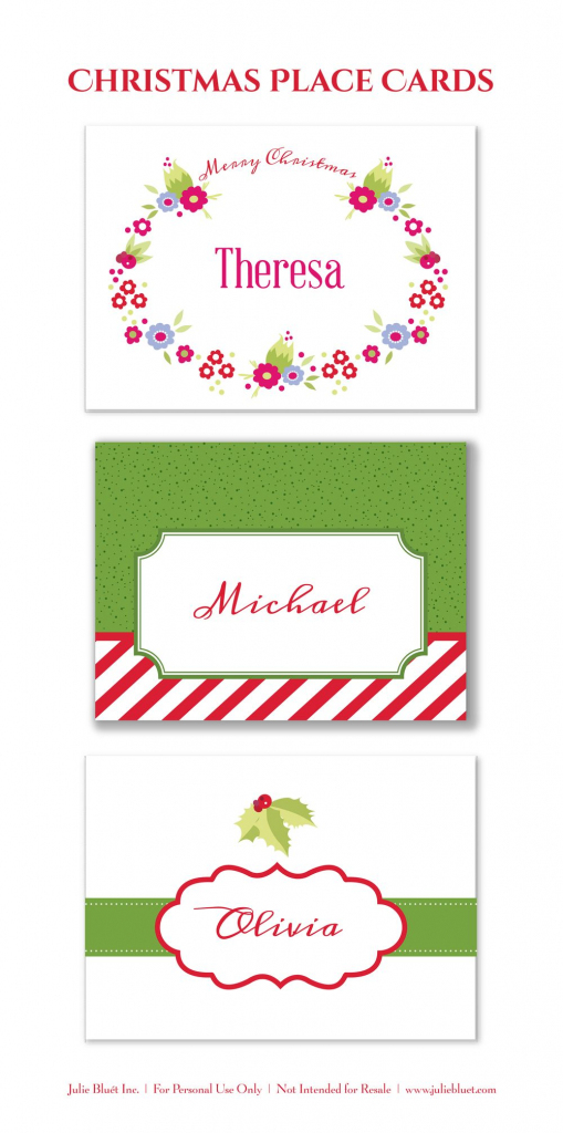 Here Are Three Free Printable Christmas Place Cards For Your Holiday | Printable Christmas Place Cards