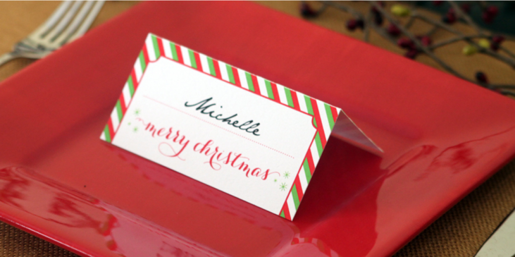 Holiday Place Card Diy Printable | Free Printable Place Card Templates Christmas