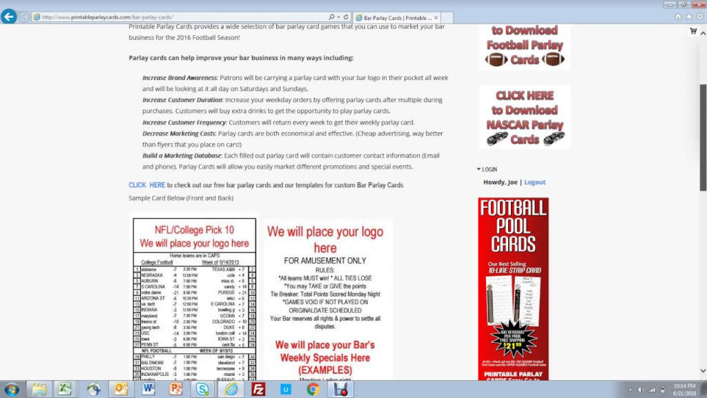 How To Use Bar Parlay Cards To Promote Your Bar - Youtube | Free Printable Football Parlay Cards
