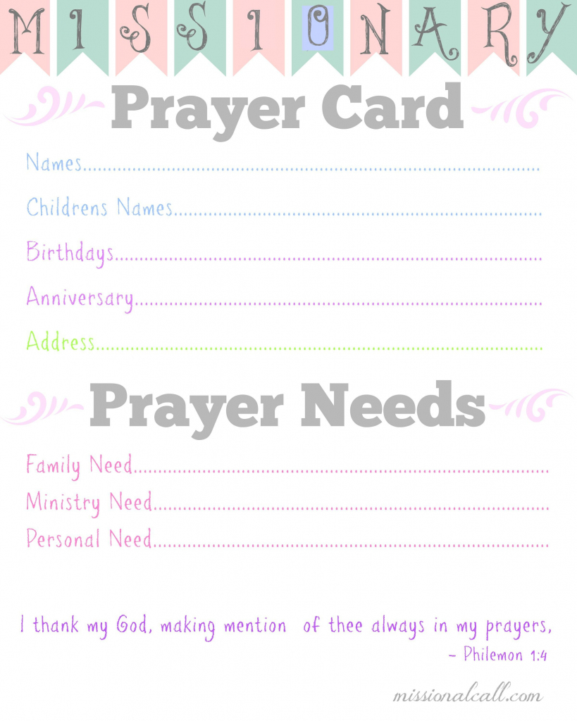 I Love This!!! A Missionary #prayer Card Free Printable To Help Me | Printable Prayer Request Cards