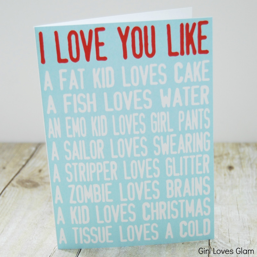 I Love You Like Printable Valentine Cards - Girl Loves Glam | Printable Adult Valentines Day Cards