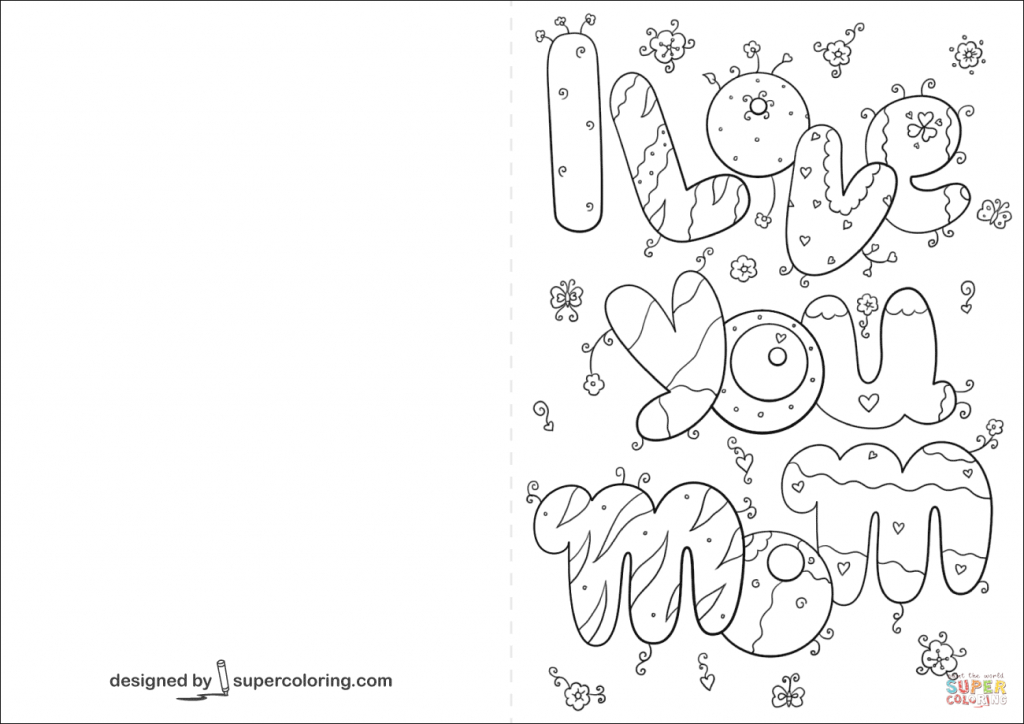 I Love You Mom Card Coloring Page | Free Printable Coloring Pages | Printable I Love You Cards