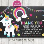 Instant Download Printable Chalkboard Unicorn Thank You Cards | Horse Thank You Cards Printable