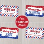 Instant Download Veterans Day Thank You Cards Military Thank | Etsy | Military Thank You Cards Free Printable