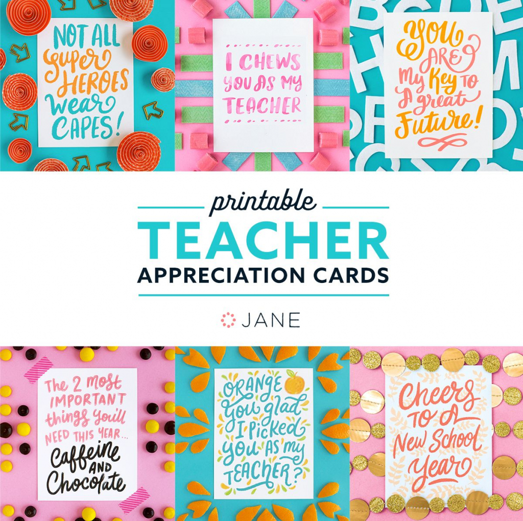 Jane Free Teacher Appreciation Printable Cards | Teacher | Free Printable Teacher Appreciation Greeting Cards