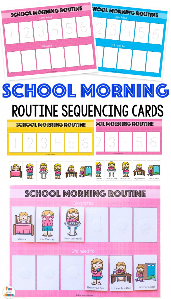 Kids Schedule Morning Routine For School | Fun With Mama Blog Posts | Free Printable Daily Routine Picture Cards