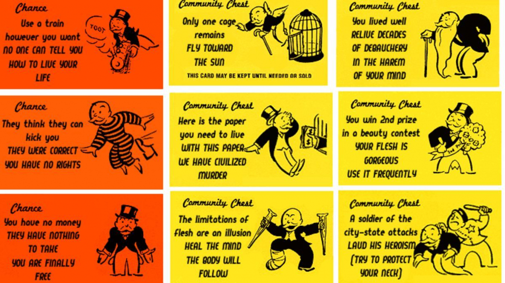 Let Madness Into Monopoly With Alternate Chance And Community Chest | Monopoly Chance And Community Chest Cards Printable