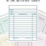 Library Card Printable   Make Your Own Library Book Cards In Six Colors. | Printable Library Card Template
