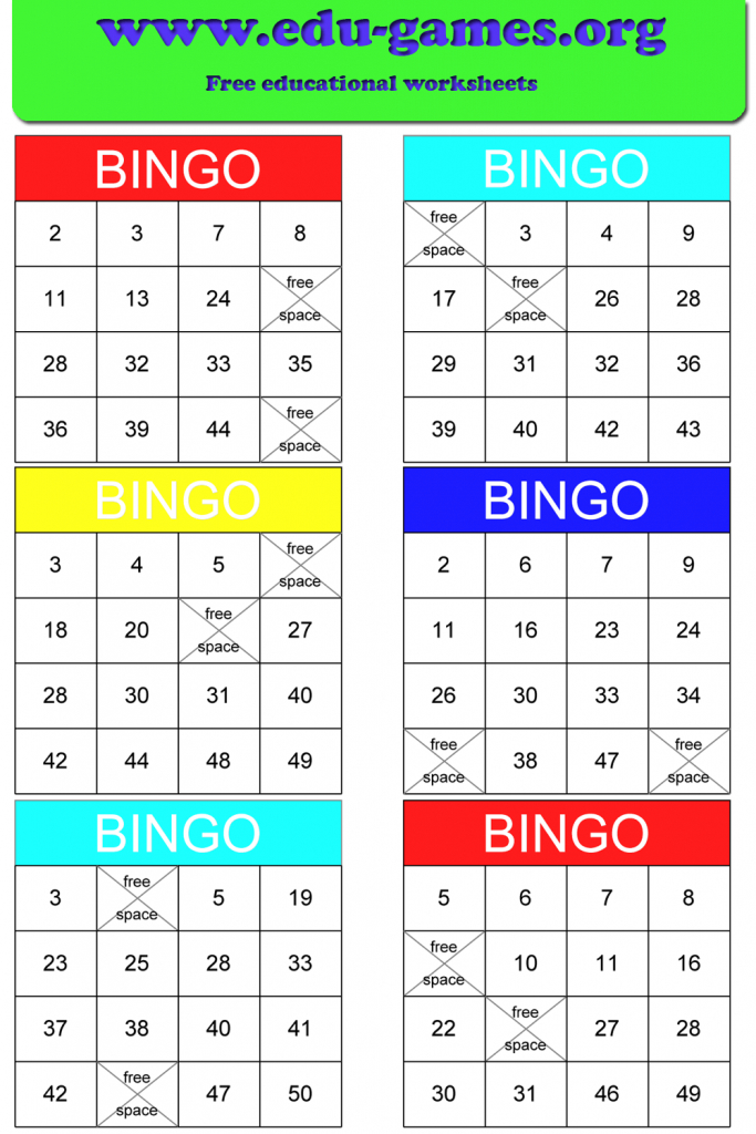 math bingo printables