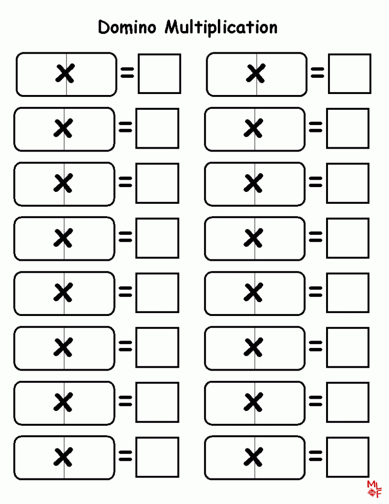 multiplication dominoes printable