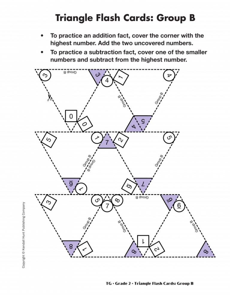 triangular math flash cards
