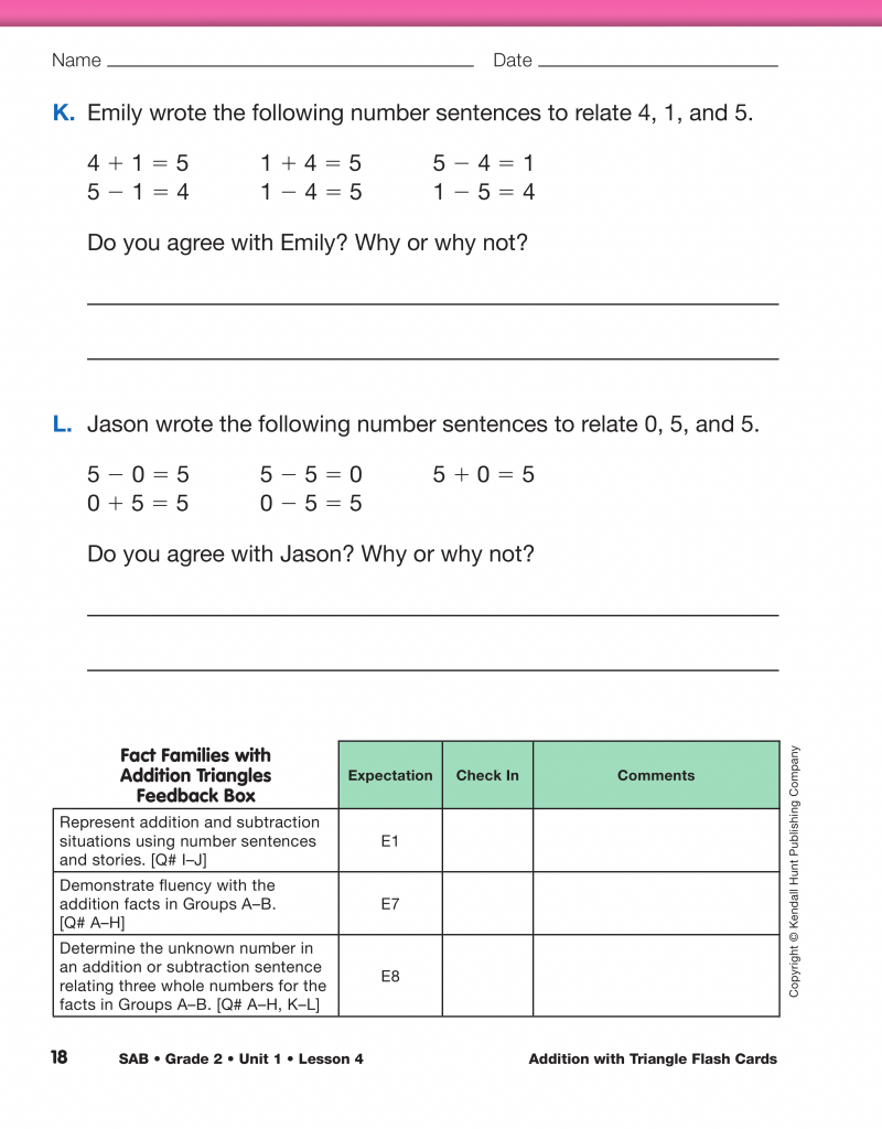 Math Trailblazers | Triangle Flash Cards Addition And Subtraction Printable