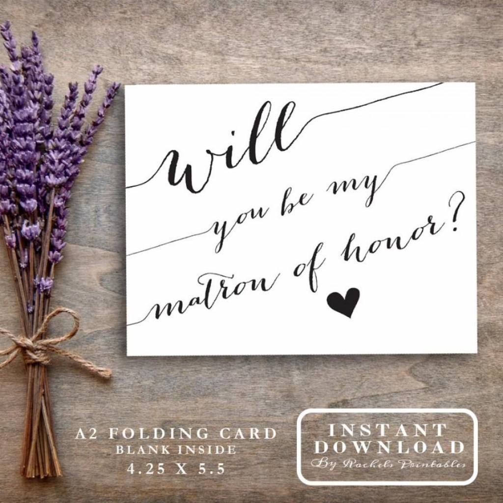 Matron Of Honor Card Printable &amp;quot;will You Be My Matron Of Honor?&amp;quot; Ask | Free Printable Will You Be My Maid Of Honor Card
