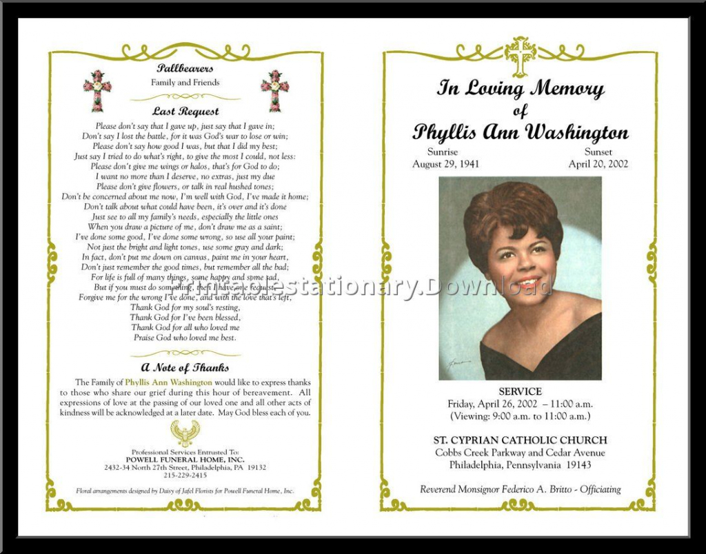 Memorial Card Templates Microsoft Word - Under.bergdorfbib.co | Free Printable Memorial Card Template