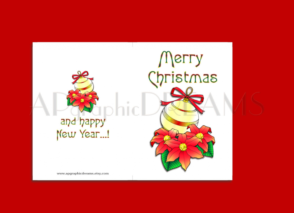 Merry Christmas Cards. Printable Folded Xmas Cards. Holiday | Etsy | Merry Christmas Cards Printable