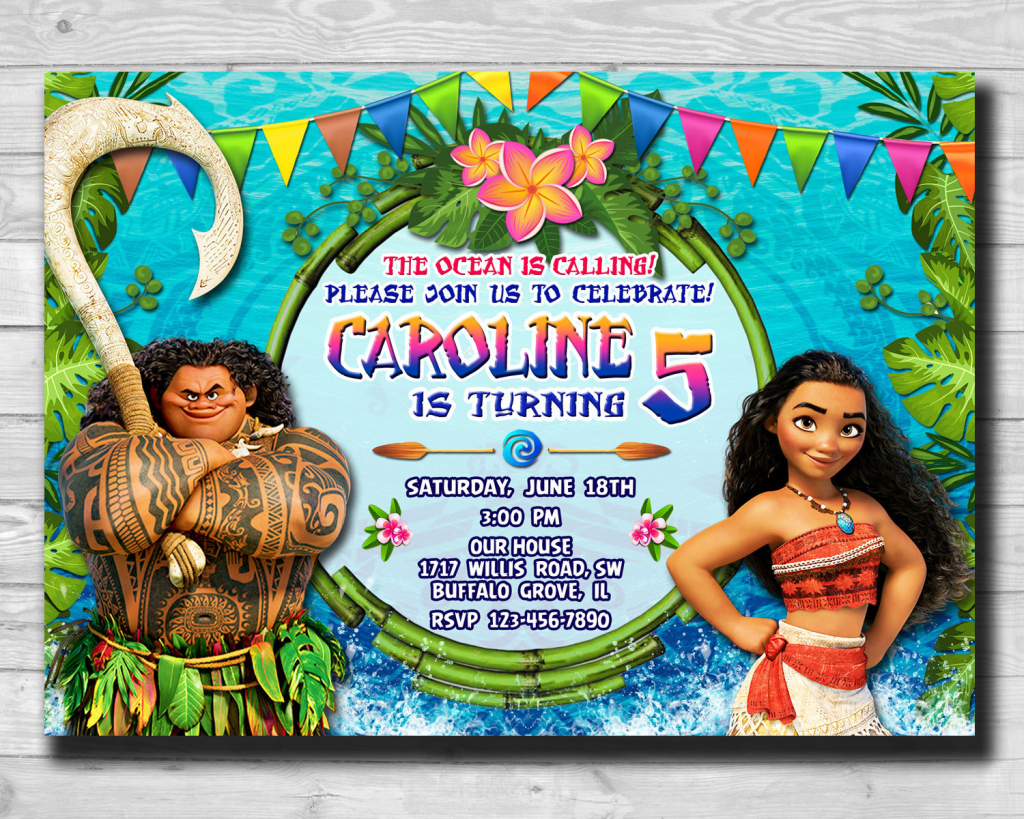 Moana-Moana Invitation-Moana Party-Moana Birthday Card-Moana | Etsy | Moana Birthday Card Printable