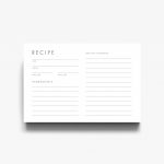 Modern Recipe Card Downloadable Recipe Card Printable Recipe | Etsy | Printable Recipe Card Template