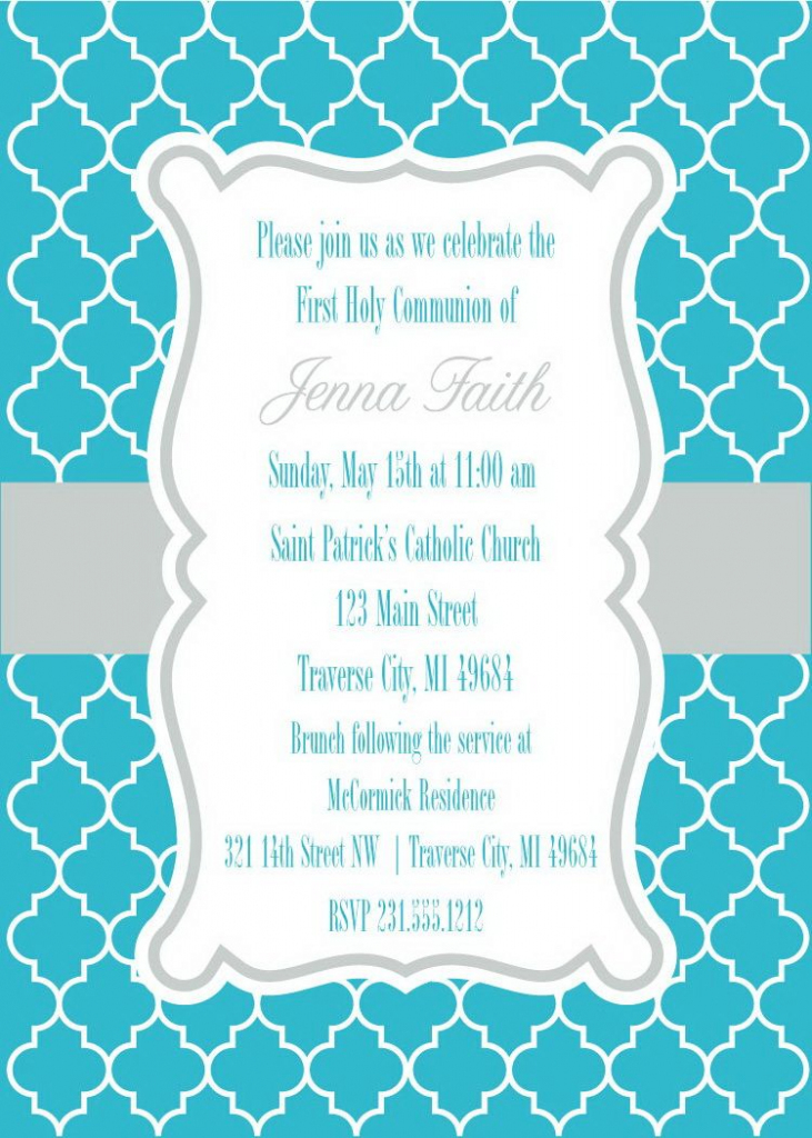 Moroccan First Communion Invitations | First Communion | First | 1St Communion Cards Printable