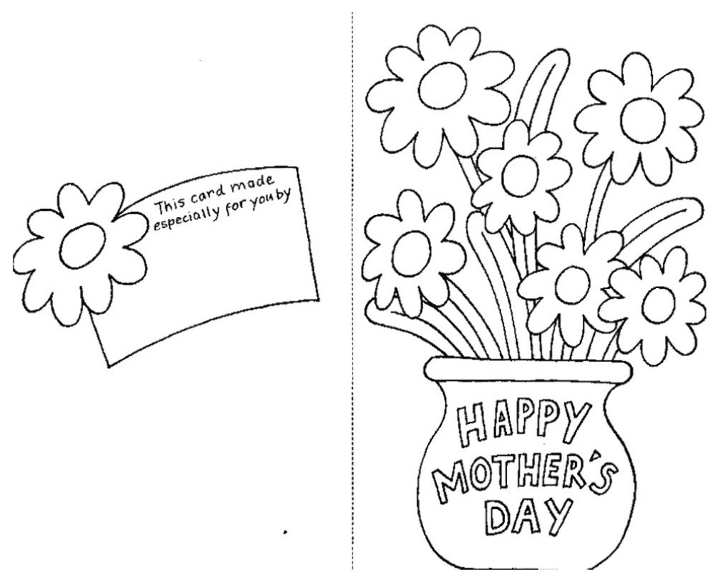 Mothers Day Coloring Pages Card And Flowers - Coloringstar | Free Printable Mothers Day Coloring Cards