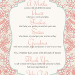 Mother's Day Poem For All Women {Printable}   Big Ideas Little Cents | Mothers Day Poems Cards Printable