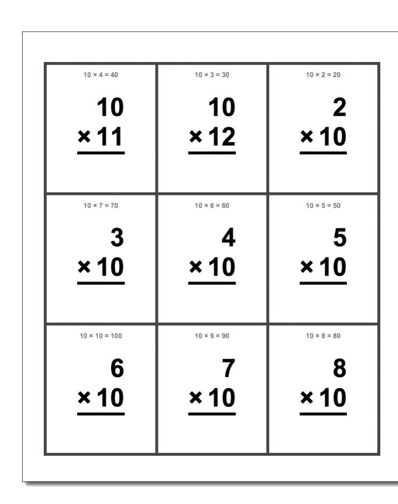 Multiplication Flash Cards Printable Front And Back Math Color Flash | Multiplication Table Flash Cards Printable