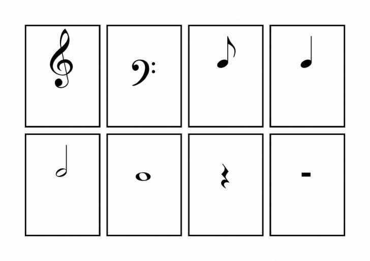 Music Symbol Flash Cards Printable School Learning Music Notes