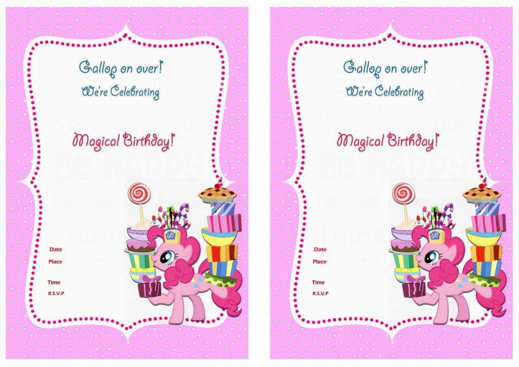 My Little Pony Birthday Invitations | Birthday Printable | My Little Pony Printable Cards