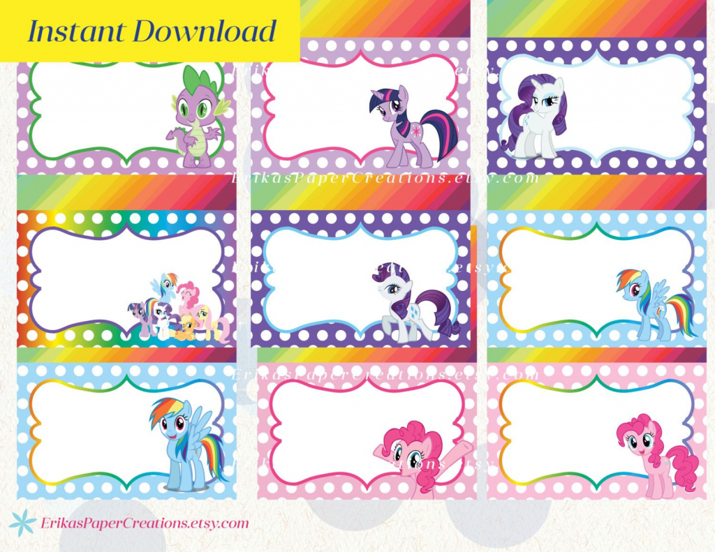 My Little Pony Printable Food Tent Editable Pdf / Place Cards | My Little Pony Printable Cards