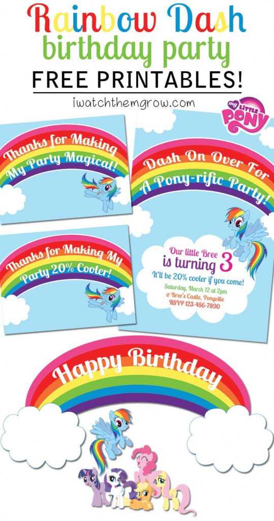 My Little Pony Rainbow Dash Birthday Party Printables | Party Ideas | Free Printable My Little Pony Thank You Cards